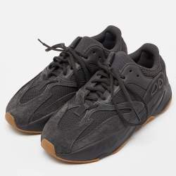 Pre Owned Yeezy x Adidas Black Mesh and Suede Boost 700 Utility Black Sneakers Size 41 1/3