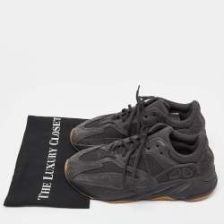 Pre Owned Yeezy x Adidas Black Mesh and Suede Boost 700 Utility Black Sneakers Size 41 1/3