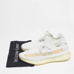 Yeezy x Adidas Light Green Knit Fabric Boost 350 V2 Hyperspace Sneakers Size 46