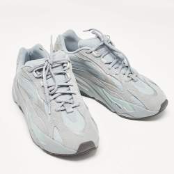 Pre Owned Yeezy x Adidas Blue Canvas and Suede Boost 700 V2 Hospital Blue Sneakers Size 42