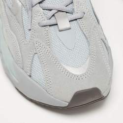 Pre Owned Yeezy x Adidas Blue Canvas and Suede Boost 700 V2 Hospital Blue Sneakers Size 42