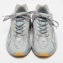 Pre Owned Yeezy x Adidas Grey/Blue Suede and Mesh Boost 700 V2 Inertia Sneakers Size 42 2/3