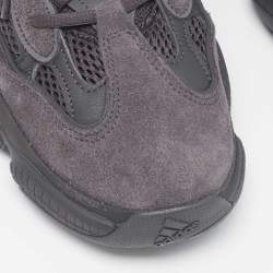 Pre Owned Yeezy x Adidas Black Suede and Mesh Boost 500 Utility Black Sneakers Size 44