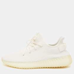 Yeezy x Adidas White Knit Fabric Boost 350 V2 Lace Up Sneakers Size 46 2/3