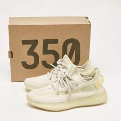 Yeezy x Adidas Off White Knit Fabric Boost 350 V2 Light Sneakers Size 38