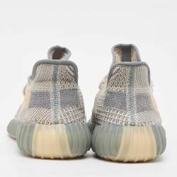 Pre Owned Yeezy x Adidas Grey/Beige Knit Fabric Boost 350 V2 Israfil Sneakers Size 49 1/3