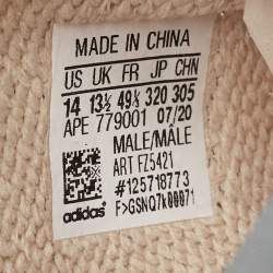 Pre Owned Yeezy x Adidas Grey/Beige Knit Fabric Boost 350 V2 Israfil Sneakers Size 49 1/3