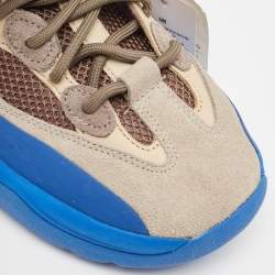 Yeezy x Adidas Multicolor Suede and Mesh Taupe Blue Desert Boots Size 41 1/3