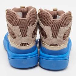Yeezy x Adidas Multicolor Suede and Mesh Taupe Blue Desert Boots Size 41 1/3