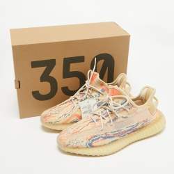 Pre Owned Yeezy x Adidas Multicolor Knit Fabric Boost 350 V2 MX Oat Sneakers 46 2/3