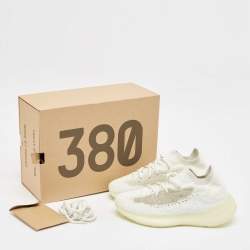 Pre Owned Yeezy x Adidas White/Grey Knit Fabric Boost 380 Calcite Glow Sneakers Size 41 1/3