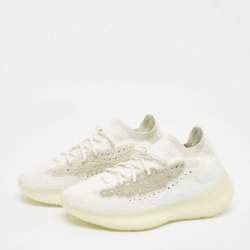 Pre Owned Yeezy x Adidas White/Grey Knit Fabric Boost 380 Calcite Glow Sneakers Size 41 1/3