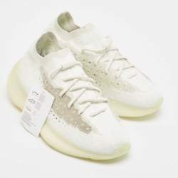 Pre Owned Yeezy x Adidas White/Grey Knit Fabric Boost 380 Calcite Glow Sneakers Size 41 1/3