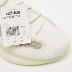 Pre Owned Yeezy x Adidas White/Grey Knit Fabric Boost 380 Calcite Glow Sneakers Size 41 1/3