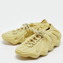 Pre Owned Yeezy x Adidas Green Knit Fabric Yeezy 450 Sulfur Sneakers Size 37 1/3