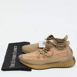 Yeezy x Adidas Beige Knit Fabric Boost 350 V2 Sand Taupe Sneakers Size 41 1/3