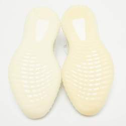 Pre Owned Yeezy x Adidas White Knit Fabric Boost 350 V2 Cream Sneakers Size 44