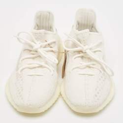 Yeezy x Adidas Off White Knit Fabric Boost 350 V2 Bone Sneakers Size 43 1/3