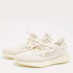 Yeezy x Adidas Off White Knit Fabric Boost 350 V2 Bone Sneakers Size 43 1/3