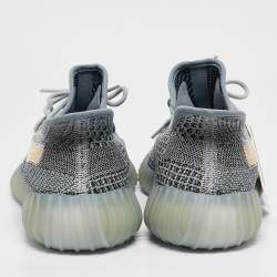 Pre Owned Yeezy x Adidas Multicolor Knit Fabric Boost 350 V2 Ash Blue Sneakers Size 46 2/3