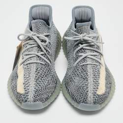 Pre Owned Yeezy x Adidas Multicolor Knit Fabric Boost 350 V2 Ash Blue Sneakers Size 46 2/3