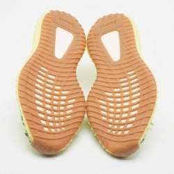 Pre Owned Yeezy x Adidas Neon Yellow Knit Fabric Boost 350 V2 Semi Frozen Yellow Sneakers Size 42 2/3