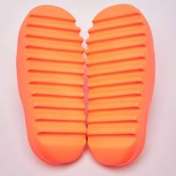 Yeezy x Adidas Neon Orange Rubber Enflame Orange Slides Size 43