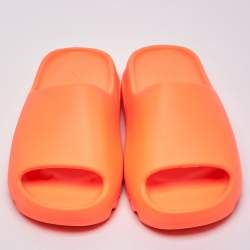 Yeezy x Adidas Neon Orange Rubber Enflame Orange Slides Size 43