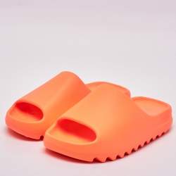 Yeezy x Adidas Neon Orange Rubber Enflame Orange Slides Size 43