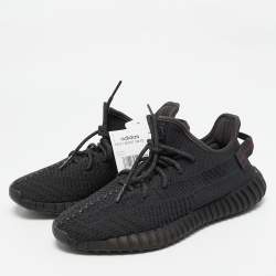 Yeezy x Adidas Black Knit Fabric Boost 350 V2 Black (Non-Reflective) Sneakers Size 41 1/3