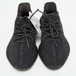 Yeezy x Adidas Black Knit Fabric Boost 350 V2 Black (Non-Reflective) Sneakers Size 41 1/3