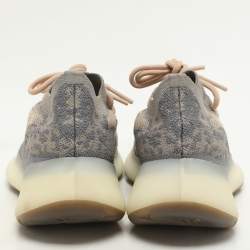 Pre Owned Yeezy x Adidas Grey/Beige Knit Fabric Boost 380 "Mist" Low Top Sneakers Size 38