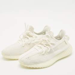 Yeezy x Adidas Off White Knit Fabric Boost 350 V2 Bone Sneakers Size 42 2/3