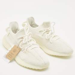 Yeezy x Adidas Off White Knit Fabric Boost 350 V2 Bone Sneakers Size 42 2/3