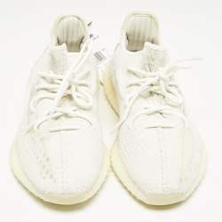 Yeezy x Adidas Off White Knit Fabric Boost 350 V2 Bone Sneakers Size 43 1/3