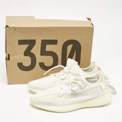 Yeezy x Adidas Off White Knit Fabric Boost 350 V2 Bone Sneakers Size 43 1/3