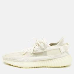 Yeezy x Adidas Off White Knit Fabric Boost 350 V2 Bone Sneakers Size 43 1/3