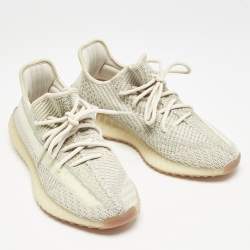 Yeezy x Adidas Pale Green Knit Fabric Boost 350 V2 Citrin (Non-Reflective) Sneakers Size 41 1/3