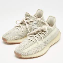 Yeezy x Adidas Pale Green Knit Fabric Boost 350 V2 Citrin (Non-Reflective) Sneakers Size 41 1/3