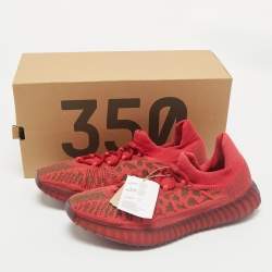Yeezy x Adidas Red Knit Fabric Boost 350 V2 CMPCT Slate Red Sneakers Size 48
