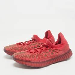 Yeezy x Adidas Red Knit Fabric Boost 350 V2 CMPCT Slate Red Sneakers Size 48