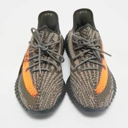 Yeezy x Adidas Grey Knit Fabric Boost 350 V2 Carbon Beluga Sneakers Size 46 2/3