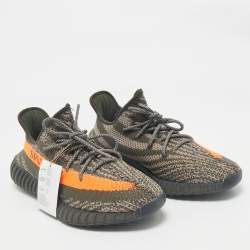 Yeezy x Adidas Grey Knit Fabric Boost 350 V2 Carbon Beluga Sneakers Size 46 2/3
