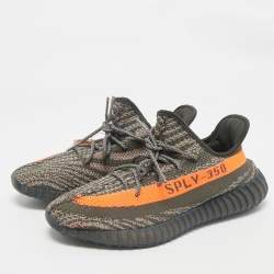 Yeezy x Adidas Grey Knit Fabric Boost 350 V2 Carbon Beluga Sneakers Size 46 2/3