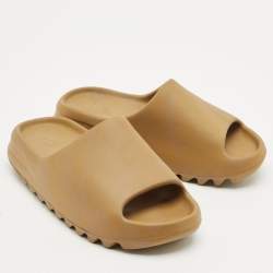 Yeezy x Adidas Brown Rubber Ochre Slides Size 42