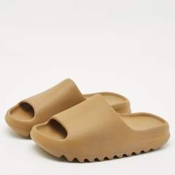 Yeezy x Adidas Brown Rubber Ochre Slides Size 42