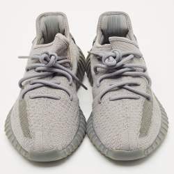 Pre Owned Yeezy x Adidas Grey Knit Fabric Boost 350 V2 Steel Grey Sneakers Size 42 2/3