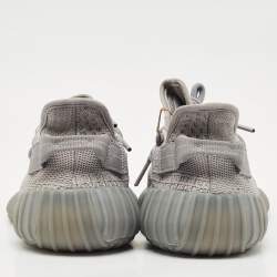 Pre Owned Yeezy x Adidas Grey Knit Fabric Boost 350 V2 Steel Grey Sneakers Size 42 2/3