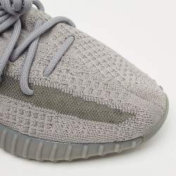 Pre Owned Yeezy x Adidas Grey Knit Fabric Boost 350 V2 Steel Grey Sneakers Size 42 2/3