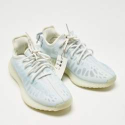 Pre Owned Yeezy x Adidas Blue Mesh Boost 350 V2 Mono Ice Sneakers Size 39 1/3